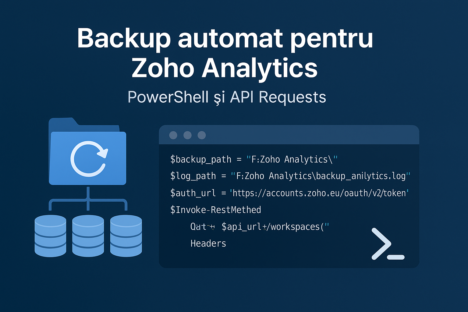 Backup Zoho Analytics folosind PowerShell